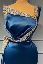 Blue Evening Dress Long Prom dresses in glitter