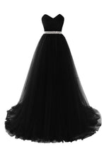 Burgundy Tulle A-line Sweetheart Prom Dress