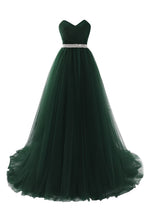 Burgundy Tulle A-line Sweetheart Prom Dress