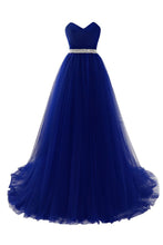 Burgundy Tulle A-line Sweetheart Prom Dress