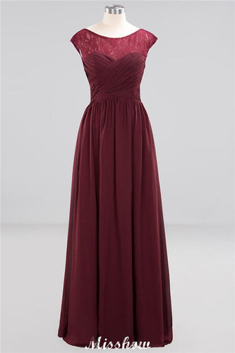 Cap Sleeves Aline Evening Maxi Dress Chiffon Tulle Wedding Party Dress