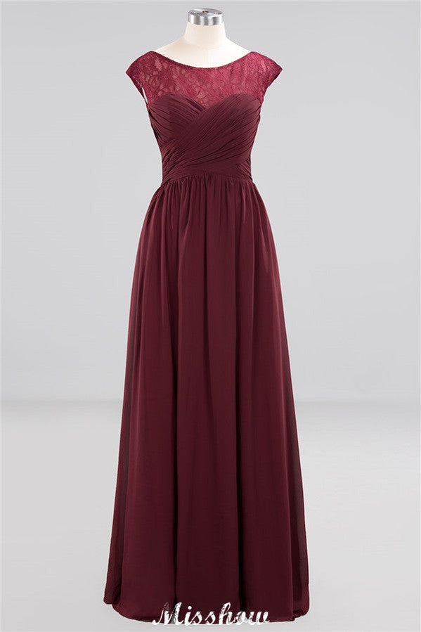 Cap Sleeves Aline Evening Maxi Dress Chiffon Tulle Wedding Party Dress