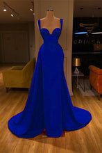 Stunning Long Sweetheart Mermaid Satin Prom Dresses with High Slit