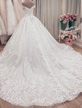 Engagement Formal Wedding Dresses Ball Gown Off Shoulder Cap Sleeve Chapel Train Lace Bridal Gowns With Appliques