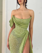 Charming Floor Length One-Shoulder A Line Prom Dress with Split