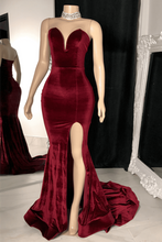 Charming Sleeveless Sweetheart Split Front Long Mermaid Prom Dress