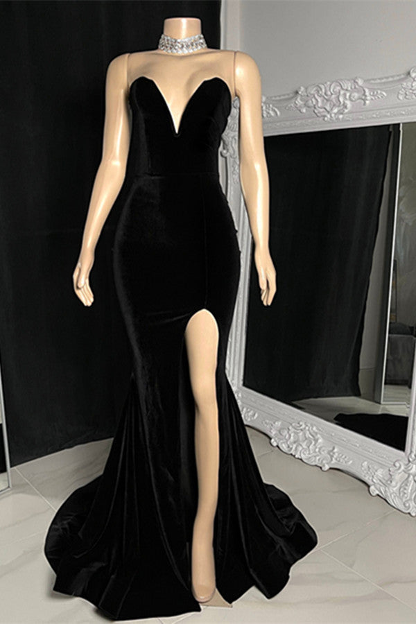 Charming Sleeveless Sweetheart Split Front Long Mermaid Prom Dress