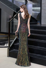 Charming Sparkly Sequins Beading Side Slit Prom Dress Floor Length