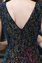 Charming Sparkly Sequins Beading Side Slit Prom Dress Floor Length