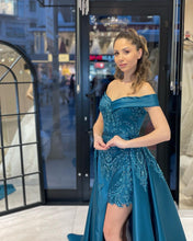 Chic Floor Length Sweetheart Off-The-Shoulder Sheath Ribbon Prom Dress with Appliques