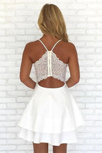 Short Chiffon Layers V-Neck Spaghetti Straps Homecoming Dress