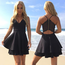 Short Chiffon Layers V-Neck Spaghetti Straps Homecoming Dress