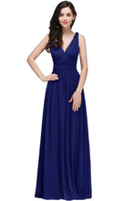 Chiffon V-Neck Floor-length A-line Evening Dresses