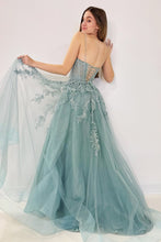 Cozy | Tulle Appliques Lace-Up A-Line Long Prom Dress