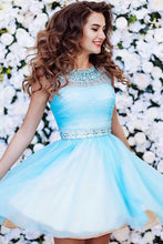 Cute A-line Blue Short  Prom Dress Tulle Homecoming Dress PG150