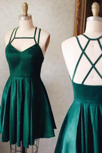 Cute A-line Short Green Satin Homecoming Dress Party Dress PD127