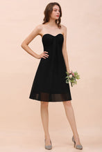 Cute Black knee length Bridesmaid Dress Sweetheart homecoming Dress for Girls