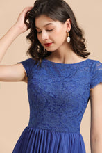 Cute Lace Chiffion Mini Party Dress Short Sleeves  Knee Length Homecoming Dress