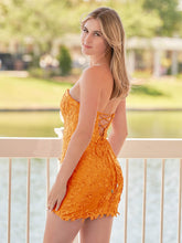 Pink Tight Short Lace Homecoming Dress with Appliques