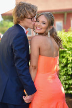 Deena | Sweetheart Orange Mermaid Long Party Dress with Slit