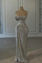 Designer Column Sequined Strapless Sleeveless Prom Dresses With Ruffles