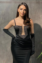 Designer Long Black Spaghetti Straps Beading Sleeveless Mermaid Prom Dress