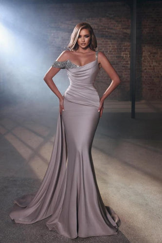 Designer Long Evening Dresses Glitter Mermaid Prom Dresses