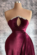 Designer Long Velvet Sequined Long Sleeves Prom Dress With Train