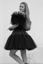 Designer Short Black Off-the-shoulder Tulle Glitter Homecoming Dresses