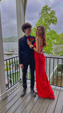 Sexy Red Mermaid Long Prom Dress,Backless Evening Dress  Y1676