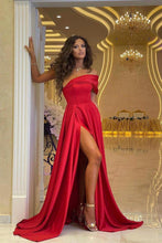 Sleek Crimson One-Shoulder Long Prom Dress with Dramatic Slit