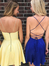 Elegant A Line V Neck Backless Short Prom Homecoming Dresses