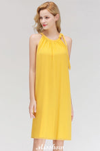 Elegant Halter Simple Sleeveless Evening Dresses Knee Length