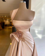 Elegant Long A-Line One Shoulder Appliques Lace Beading Prom Dress