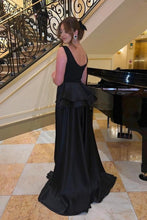 Elegant Long Black Evening Dresses Simple Sleeveless Prom Dresses