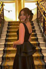 Elegant Long Black Evening Dresses Simple Sleeveless Prom Dresses