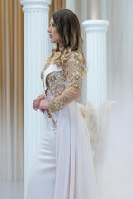 Elegant Long Glitter Beading Mermaid Prom Dresses With Long Sleeves
