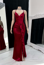 Elegant Long Spaghetti Strap V-neck Backless Mermaid Prom Dress