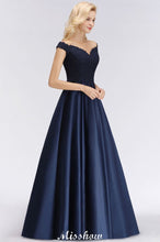 Elegant Off-the-Shoulder Ruffles Beads Prom Dresses | A-Line Sleeveless Evening Dresses