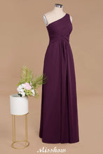 Elegant Ruffles One Shoulder Prom Dresses | A-Line Sleeveless Evening Dresses