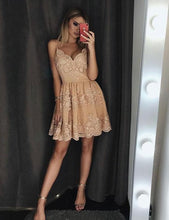 Elegant Short A-Line Sweetheart Appliques Lace Prom Dress