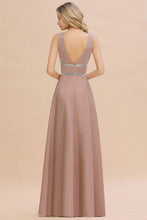Elegant Sleeveless Aline Evening Swing Dress Bright Silk V-Neck Party Dress