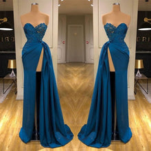 Elegant Sleeveless Mermaid Split Front Prom Dresses with Lace