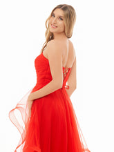 Elisa |Light Pink A Line Strapless Organza Prom Dress