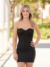 Sheath Sweetheart Black Tight Beaded Homecoming Dresses