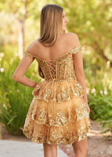 A-Line Sweetheart Tiered Short Homecoming Dress