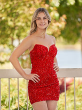 Sweetheart Black Sequin Short Homecoming Dresses