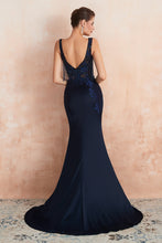 Fascinating Long Mermaid Jewel Satin Evening Dress