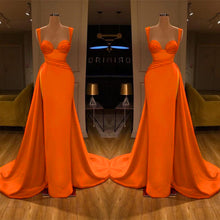 Stunning Long Sweetheart Mermaid Satin Prom Dresses with High Slit