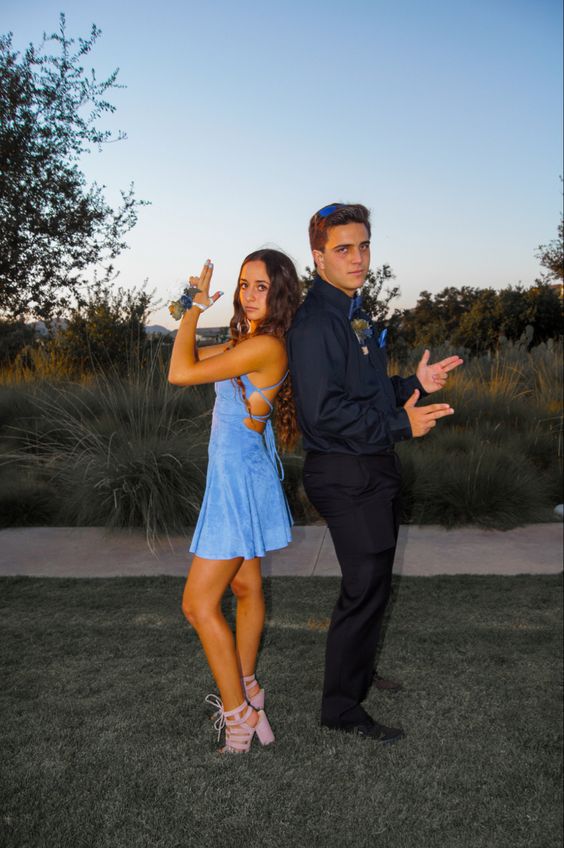 Cute A-line Blue Short Homecoming Dress Party Dress Y1600